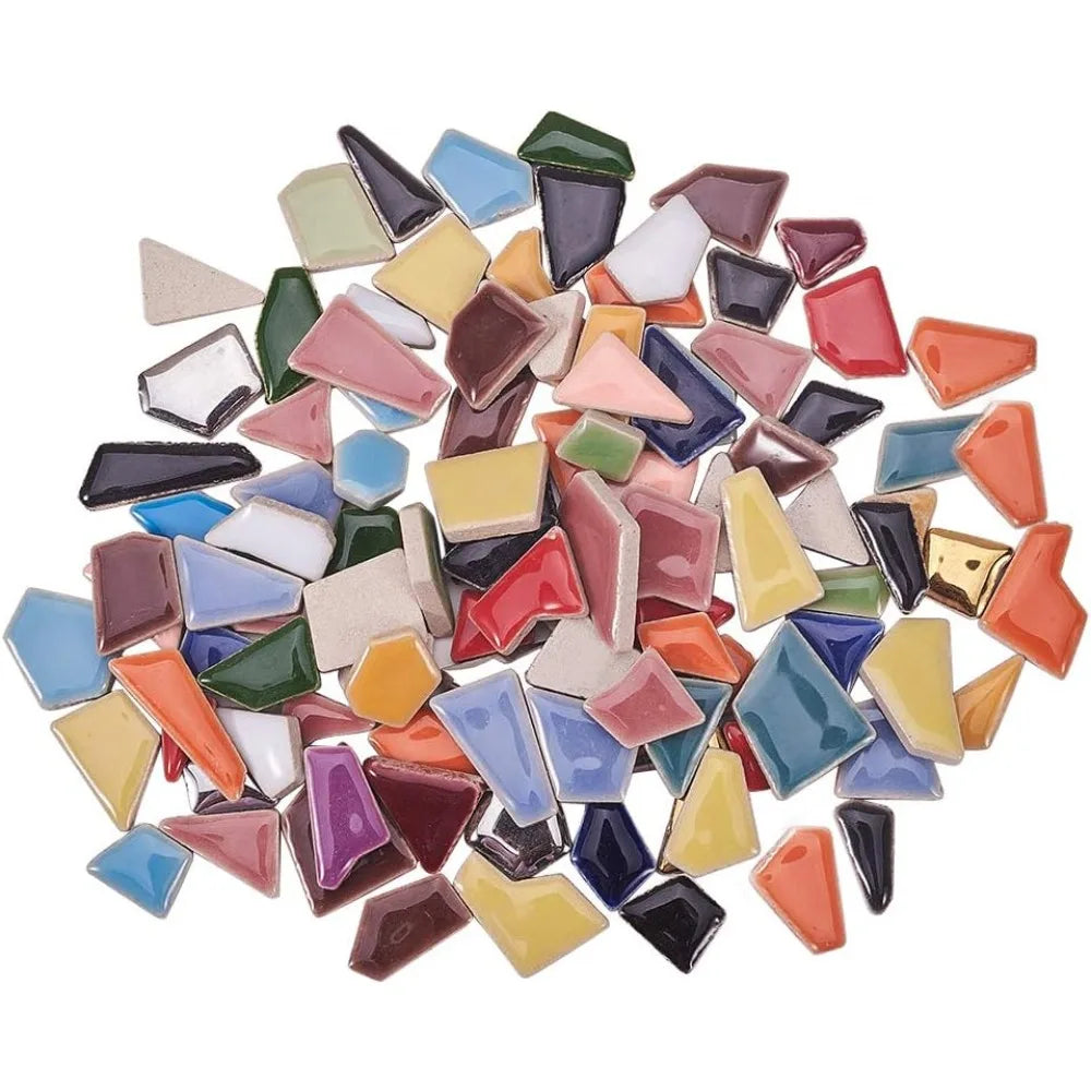 250g Ceramic Mosaic Tile Chips 210pcs | DIY Crafts & Decor Mosaic Tile Chips QXL