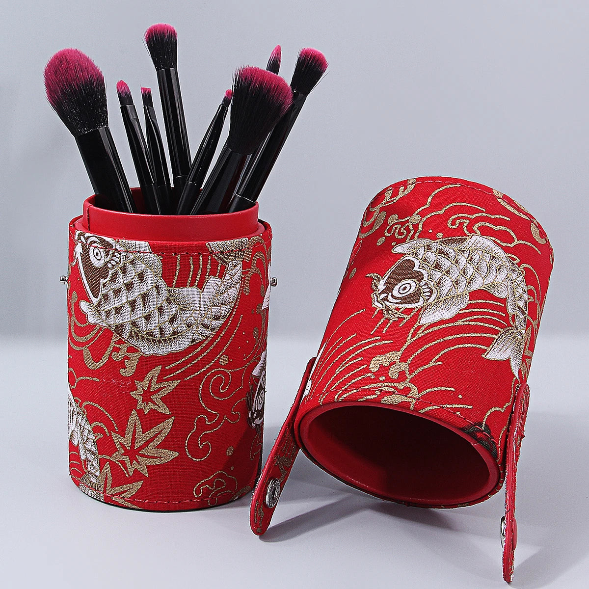 Koi Fish Makeup Brush Holder – Dustproof Cylindrical Case Makeup Brush Holder QXL