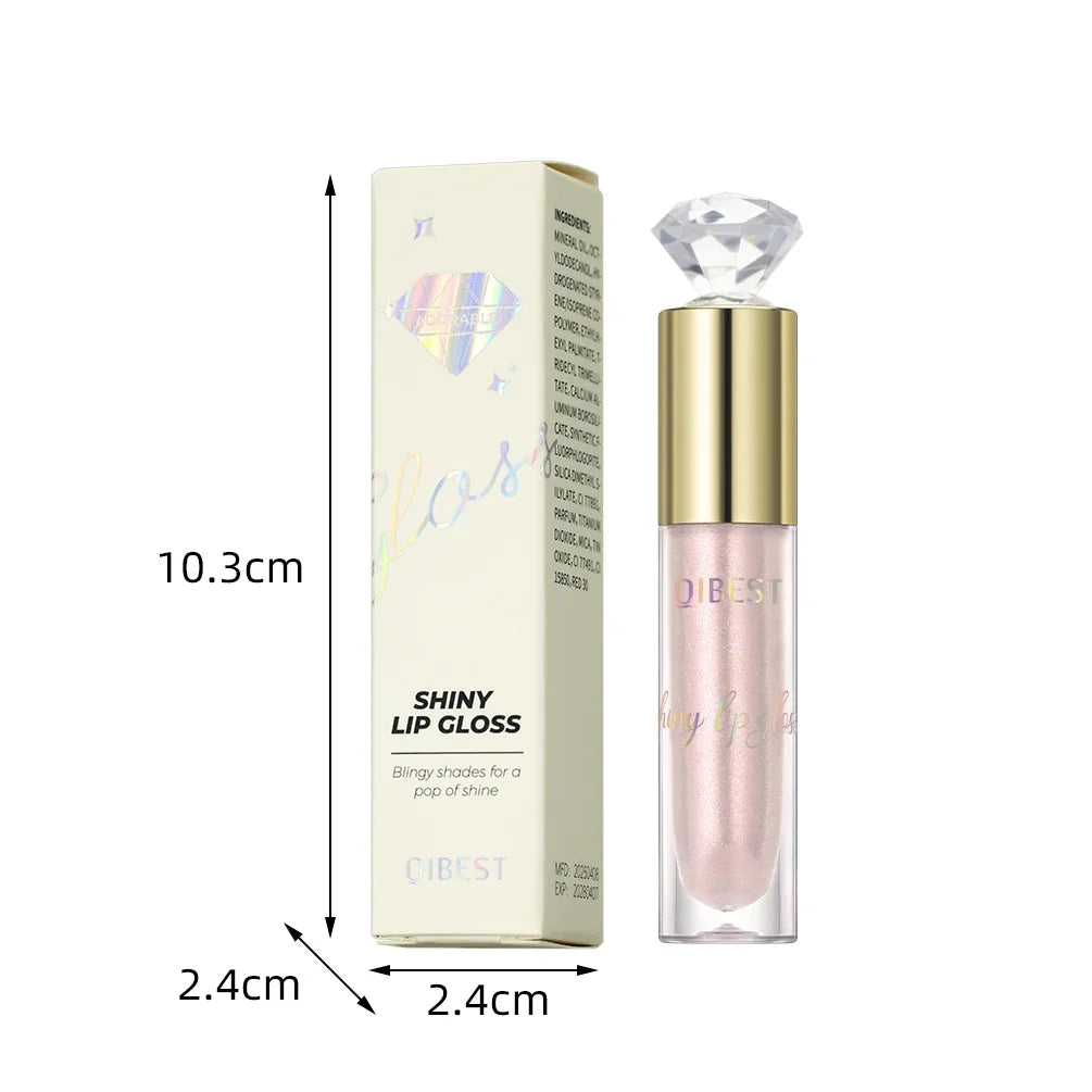 QiBest Glitter Lip Gloss | Diamond Metallic Liquid Lipstick Glitter Lip Gloss QXL