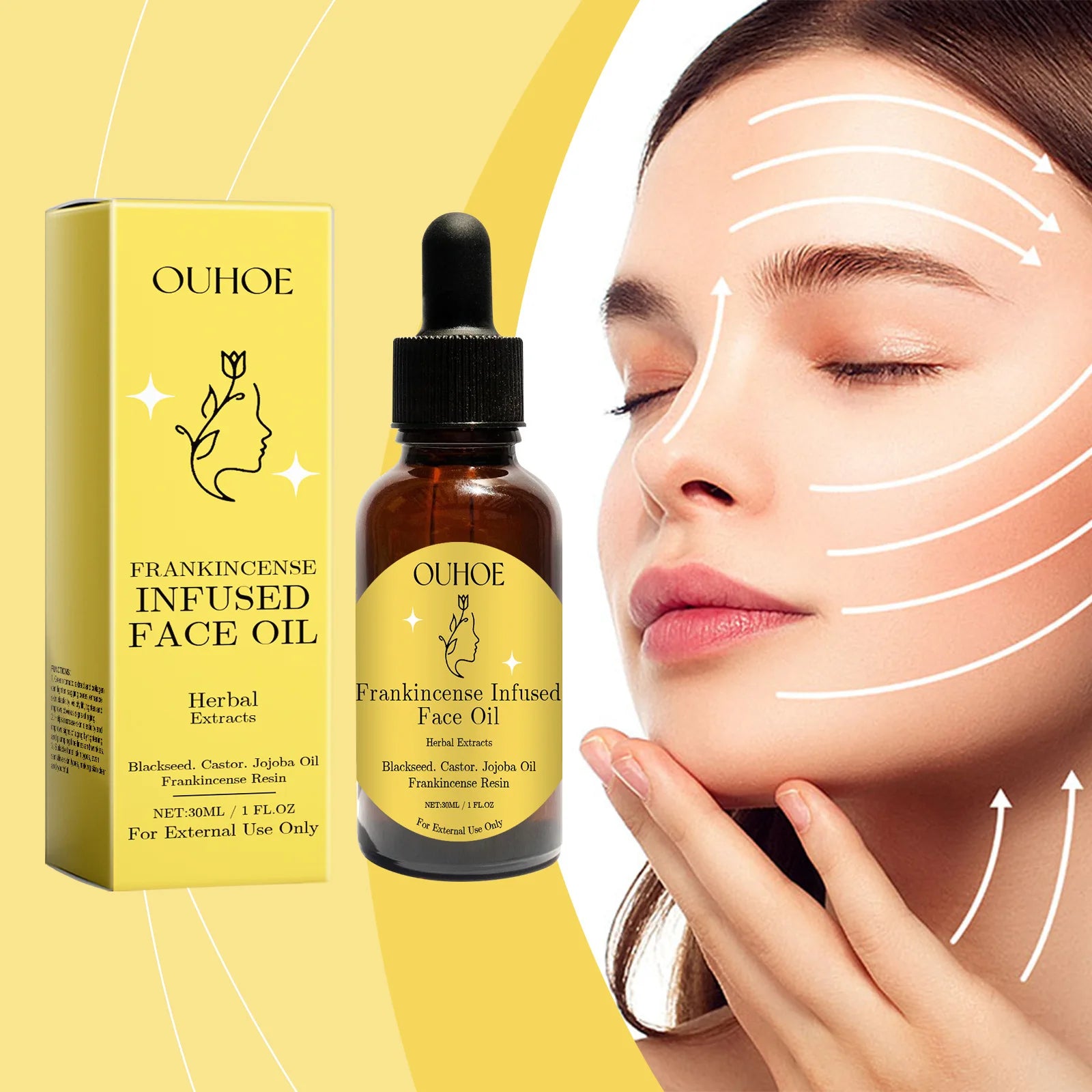 OUHOE Frankincense Essence Oil – Moisturizing & Firming Facial Facial Essence Oil QXL
