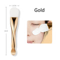 Dual-Head Silicone Face Mask Brush with Digging Spoon Face Mask Brush QXL Gold