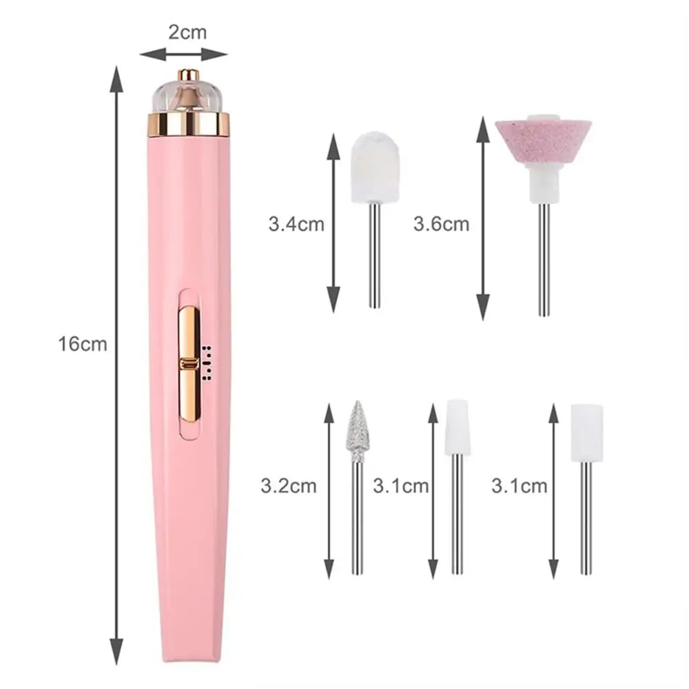 5-in-1 Rechargeable Electric Nail Grinder with LED Light Electric Nail Grinder QXL