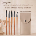5-Piece Horsehair Detail Eye Brush Set – Eyeshadow & Eyelid Eye Brush Set QXL 5 brushes and a bag