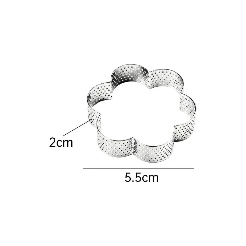 Stainless Steel Perforated Tart Ring – Baking Mould for Pastry Tart Baking Ring QXL B