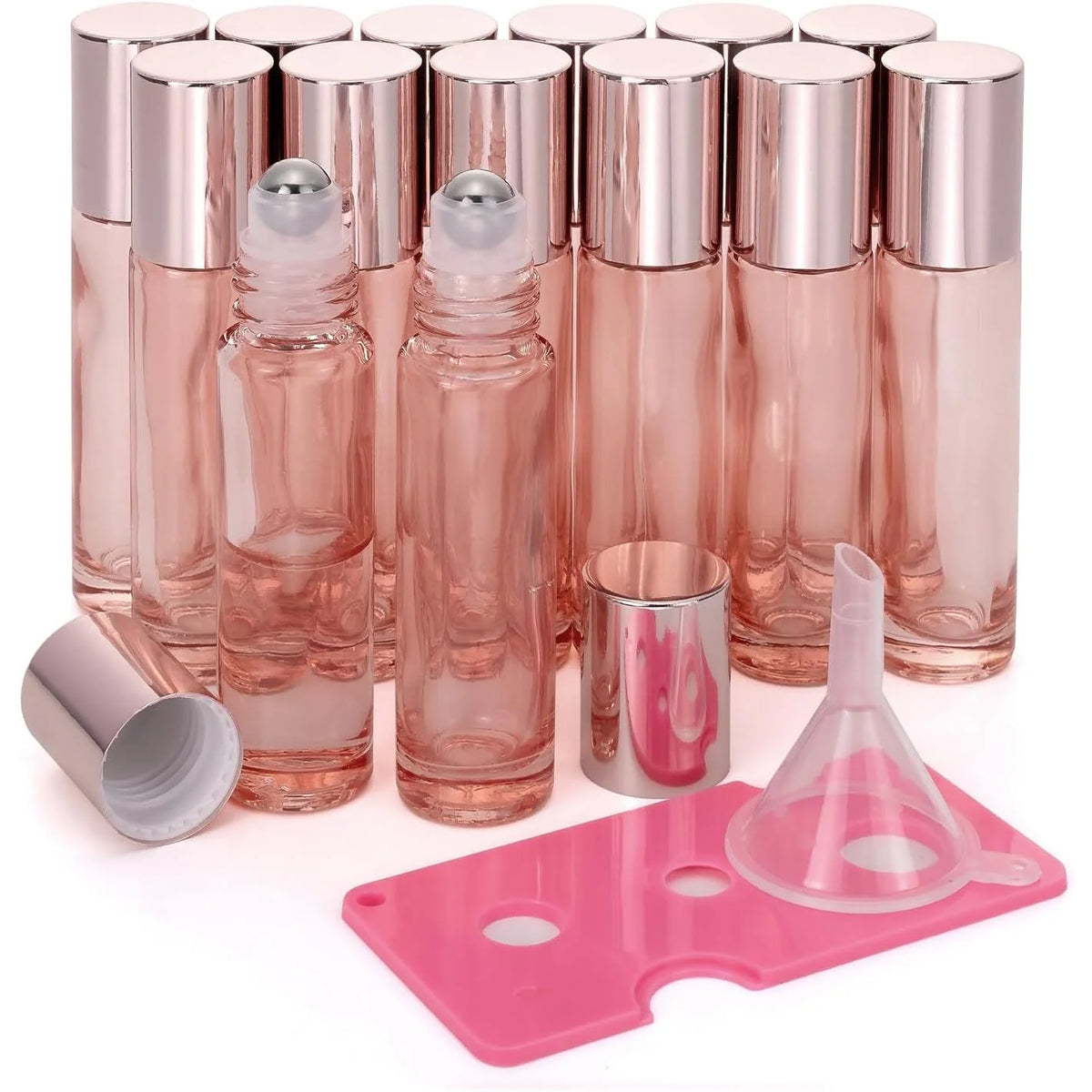 14-Pack 10ml Glass Roller Bottles for Essential Oils & Perfume Glass Roller Bottles QXL