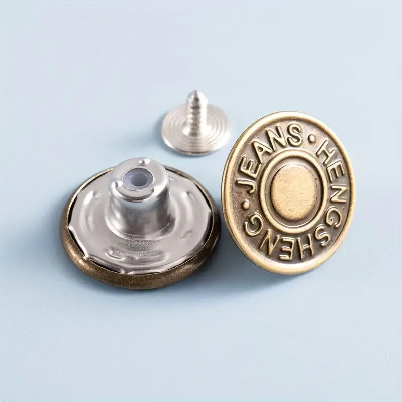 10-Pack No-Sew Bronze Metal Jeans Buttons | Snap Fasteners Metal Snap Buttons QXL