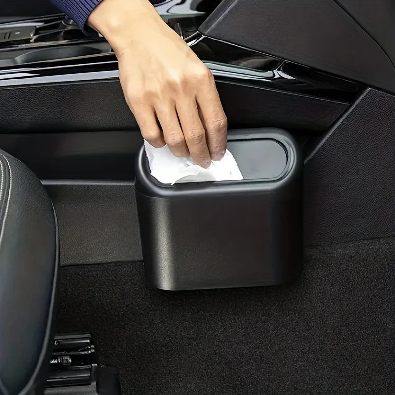 Car Mini Trash Can & Sorting Storage Box | Rolling Lid Car Storage Organizer QXL