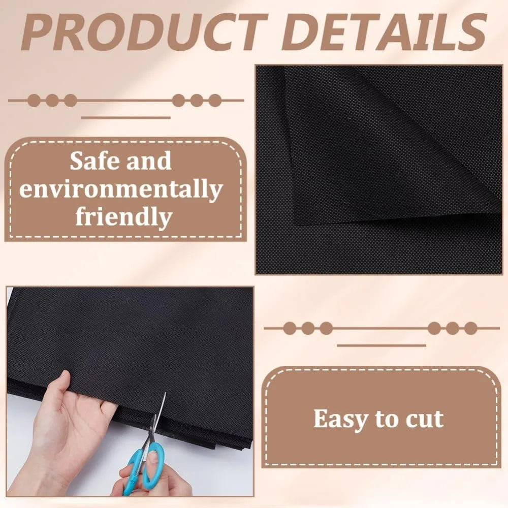 Black Non-Woven Dust Cover Fabric 5 Yds x 63" | Sofa Chair Upholstery Dust Cover Fabric QXL
