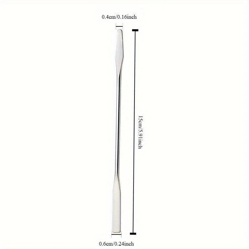 3-Pack Dual-Ended Stainless Steel Mixing Spatulas – Nail & Makeup Mixing Spatula Set QXL