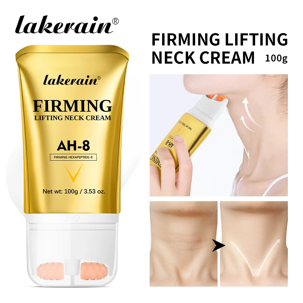 Lakerain AH-8 Firming Neck Cream & Roller | 100g Moisturiser Firming Neck Cream QXL