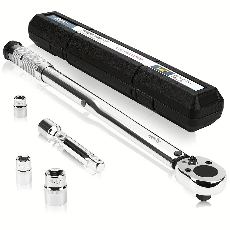 1/4 3/8 1/2" Torque Wrench 5–210Nm Two-Way Adjustable Ratchet Torque Wrench QXL