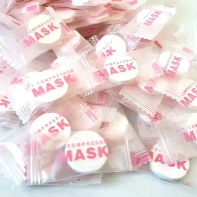 100-Pack Compressed Cotton Facial Masks | DIY Sheet Mask Compressed Face Mask QXL