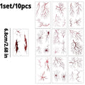 10-Pack Halloween Vein Temporary Tattoo Stickers | Body Art Temporary Tattoo Stickers QXL 1set