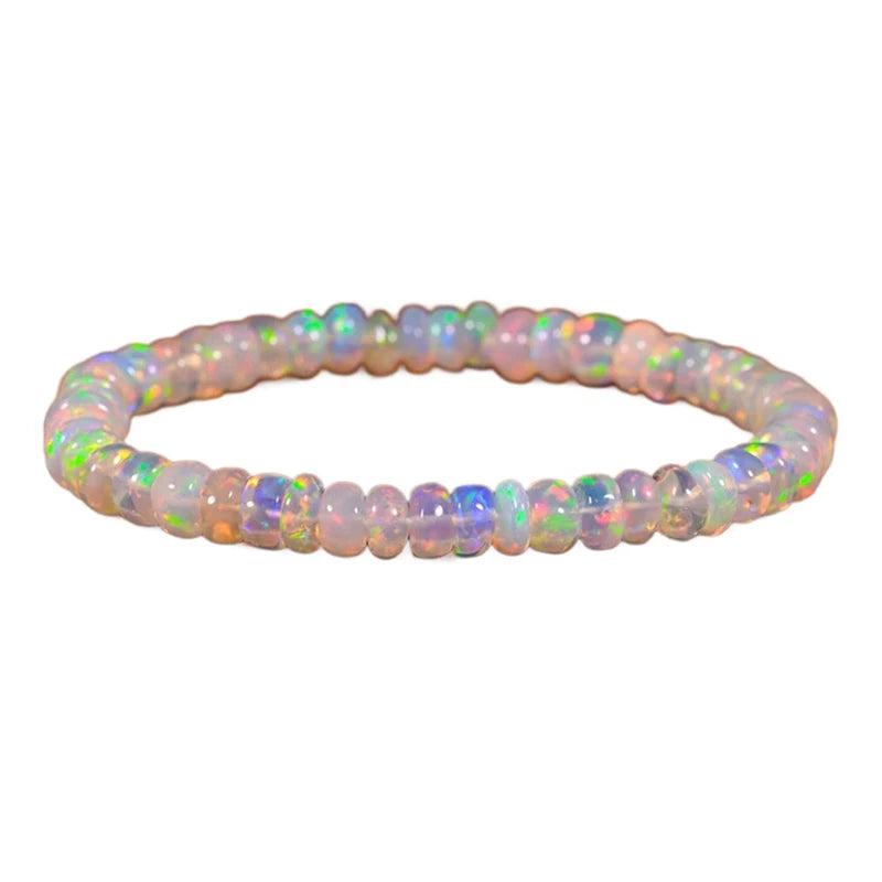 Opal Crystal Stretch Bracelet | 8mm Natural Stone Beads Women Stone Bead Bracelet QXL