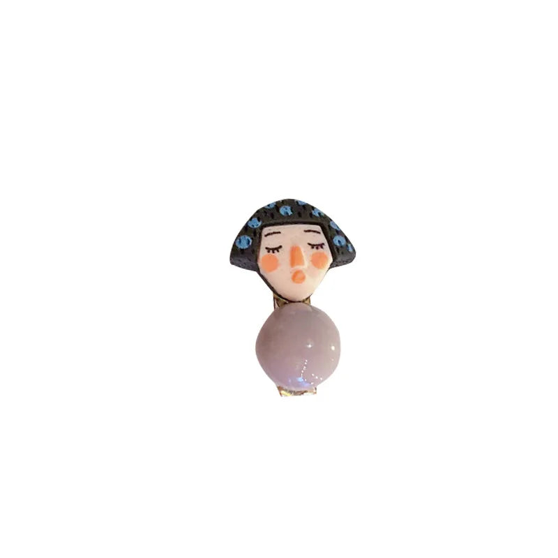 Funny Person Duckbill Hair Clips – Creative Handmade Barrettes Novelty Hair Clips QXL