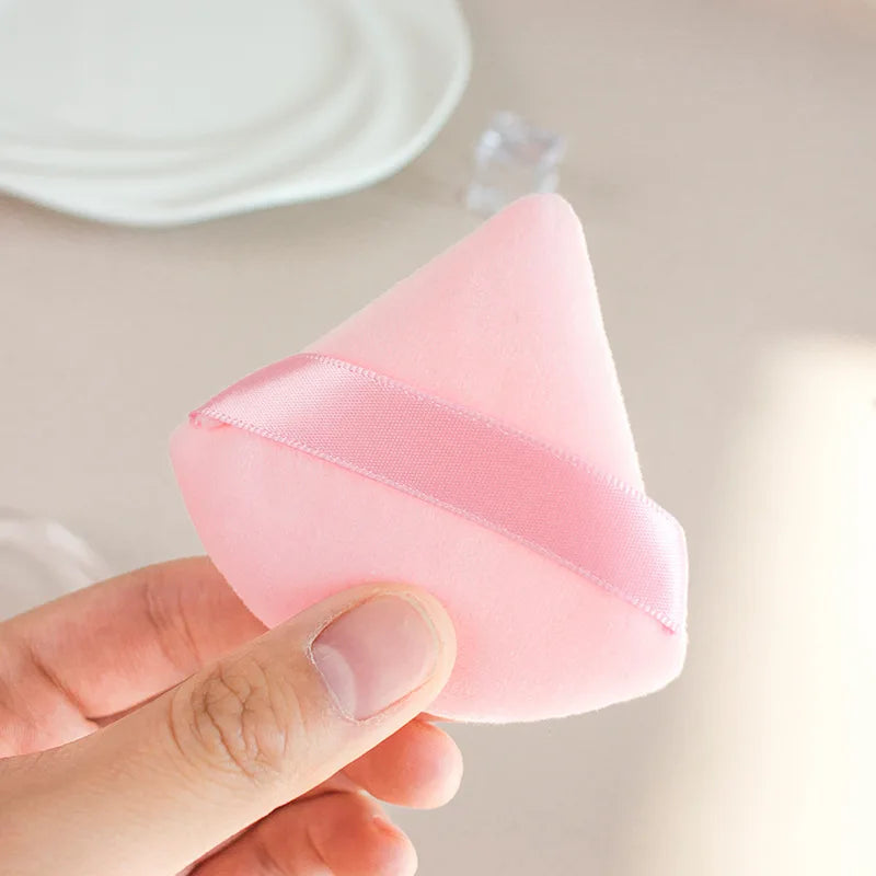 Pink Velvet Triangle Makeup Sponge | Foundation & Powder Puff Makeup Sponge Puff QXL