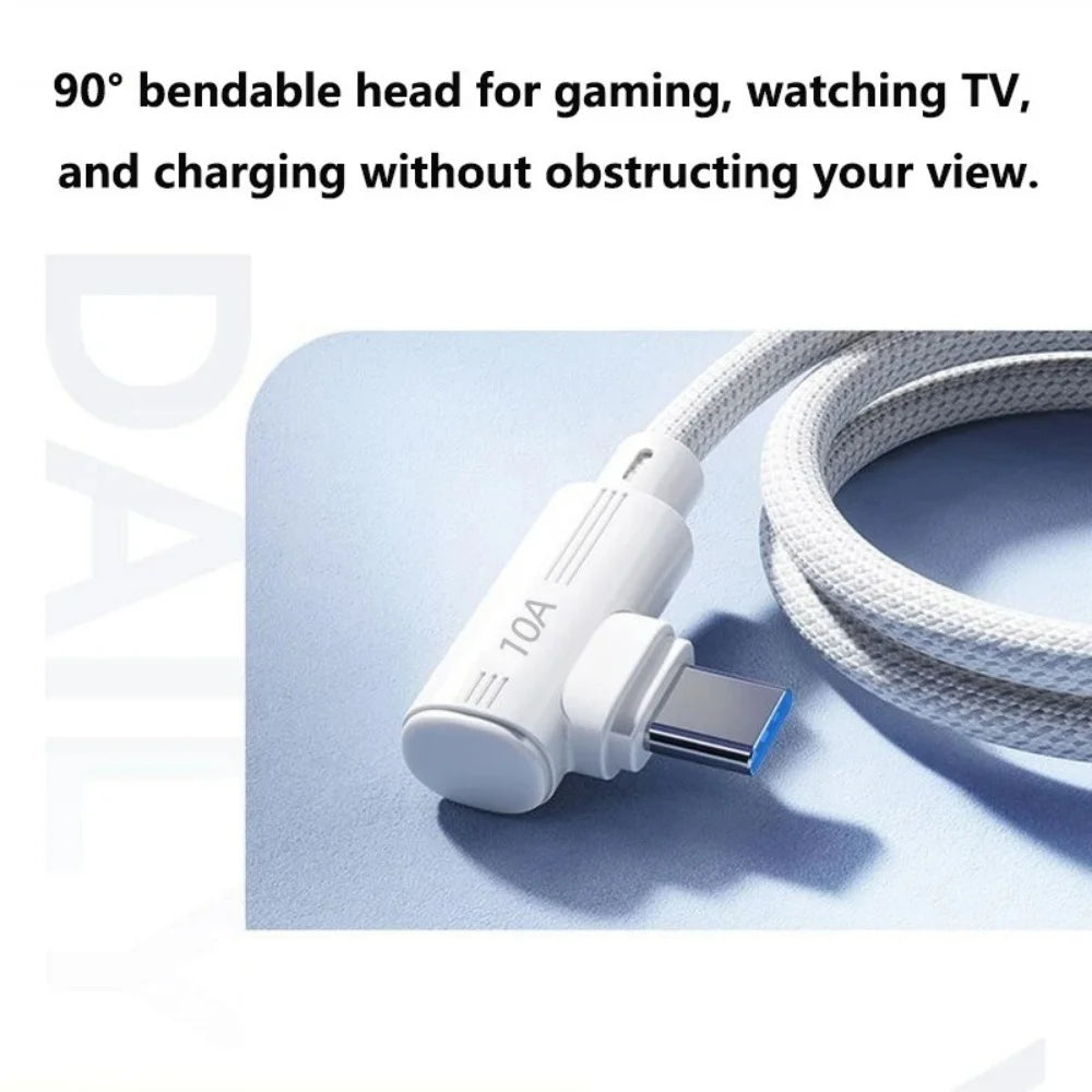 240W USB-C 90° Elbow Cable 10A Fast Charging | 5 Lengths USB-C Charging Cable QXL