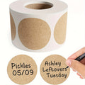 500 Kraft Circle Stickers 1 Inch Round Blank Price Labels & Seals Kraft Round Labels QXL 1roll-Brown