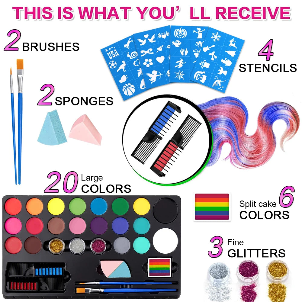 SFX All-in-One Face & Body Paint Kit | 26 Colors + FX Wax SFX Face Paint Kit QXL
