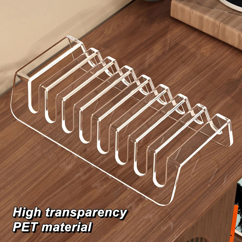 Transparent CD Vinyl Record Display Rack | Countertop Organizer Media Display Rack QXL