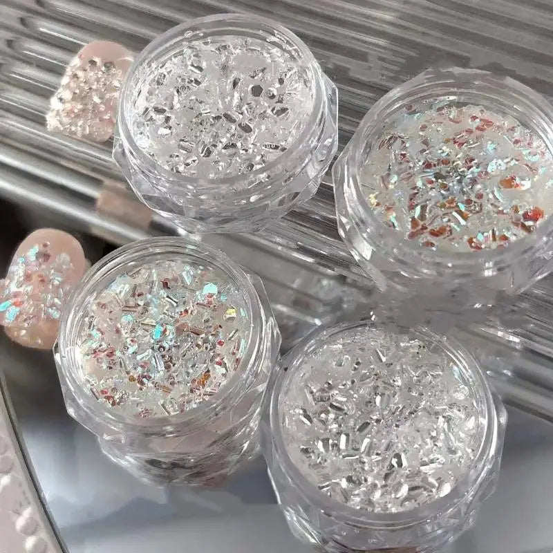 Glitter Nail Art Sequins | DIY Multicolor Nail Design Set Nail Art Sequins QXL