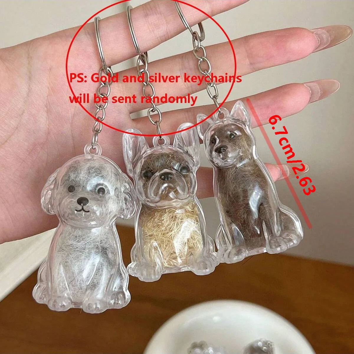 Dog Pet Hair Storage Keychain | Cute PVC Breed Design Gift Pet Keepsake Keychain QXL