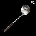 Stainless Steel Wok Spatula & Ladle – Wooden Handle Set Kitchen Utensil Set QXL 2