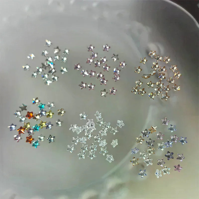 30-Pc Star Zircon Nail Charms | Flatback Rhinestones 3mm Nail Art Rhinestones QXL