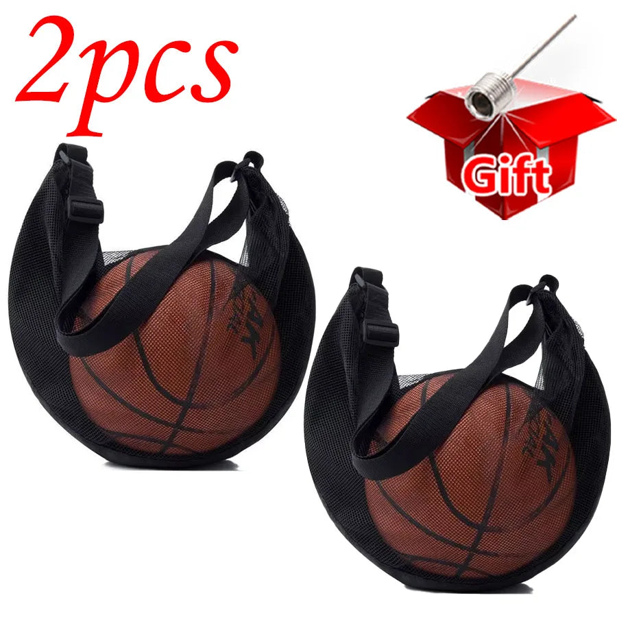 Mesh Ball Bag with Zipper & Crossbody Strap | Size 7 Sports Sports Ball Bag QXL 2pcs and Gift