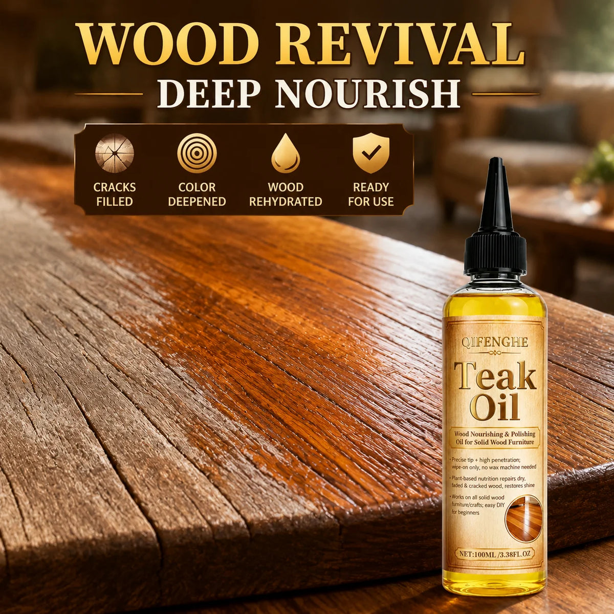 Teak Oil for Wood Furniture | Nourishing & Polishing Oil Wood Furniture Oil QXL