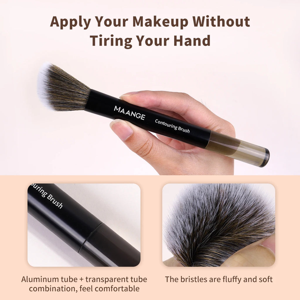 MAANGE 2-Pc Synthetic Makeup Brush Set | Foundation & Concealer Makeup Brush Set QXL