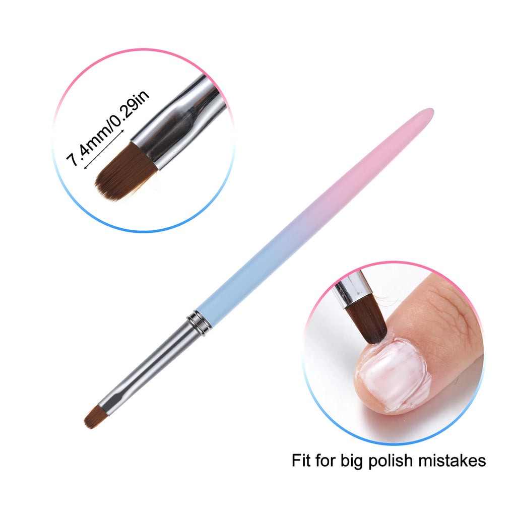 2-Pack Nail Art Clean-Up Brushes | Round & Angled Tip Nail Art Brush Set QXL