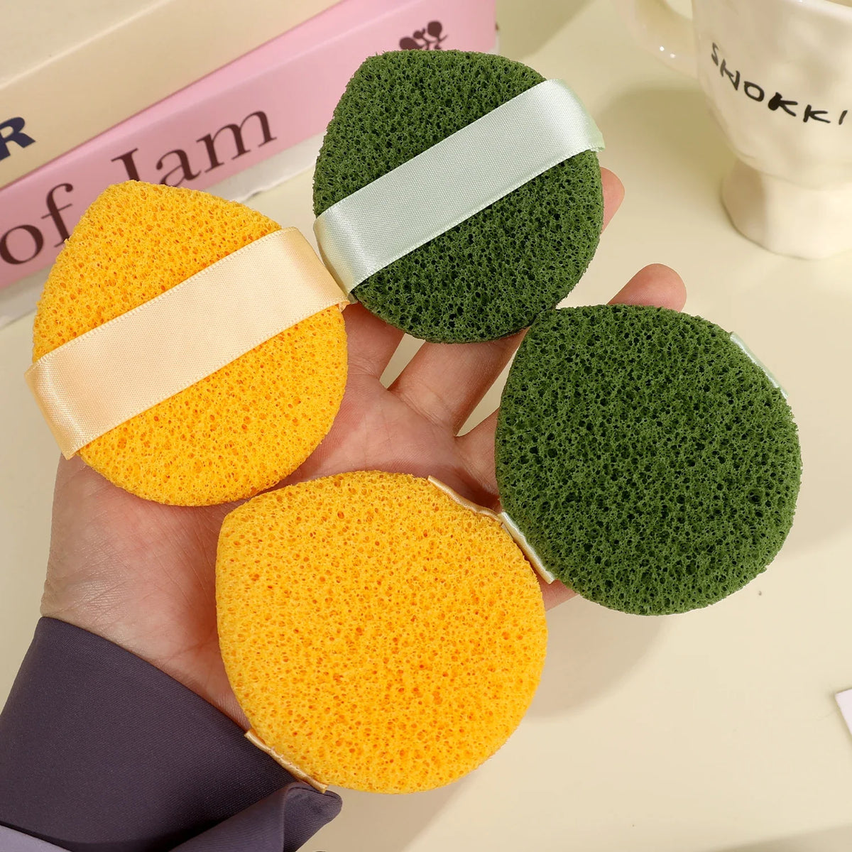 Exfoliating Face Cleansing Sponge | Honeycomb Mesh Foam Puff Face Cleansing Sponge QXL