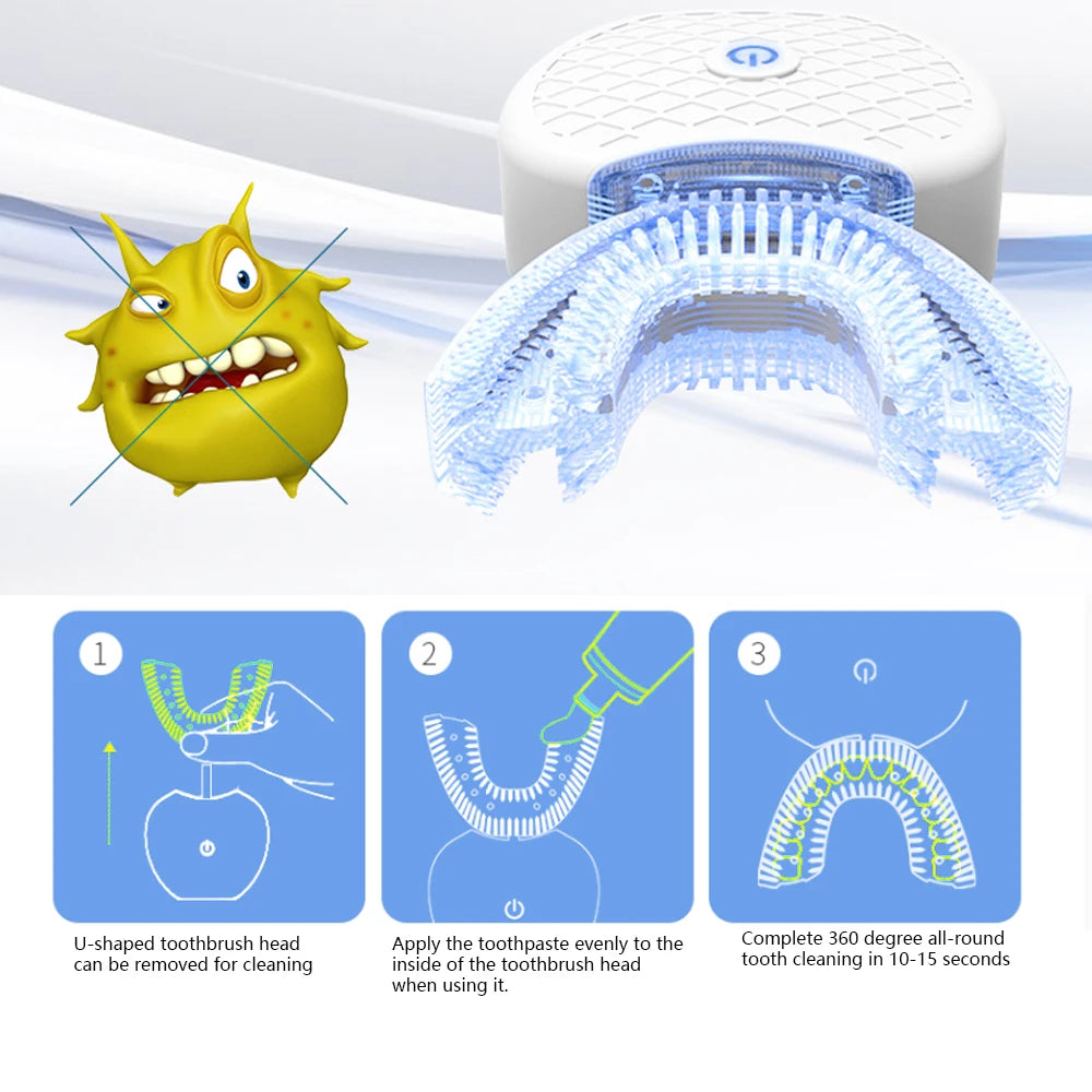 U-Shaped Sonic Electric Toothbrush | Whitening & Gum Care Electric Toothbrush QXL