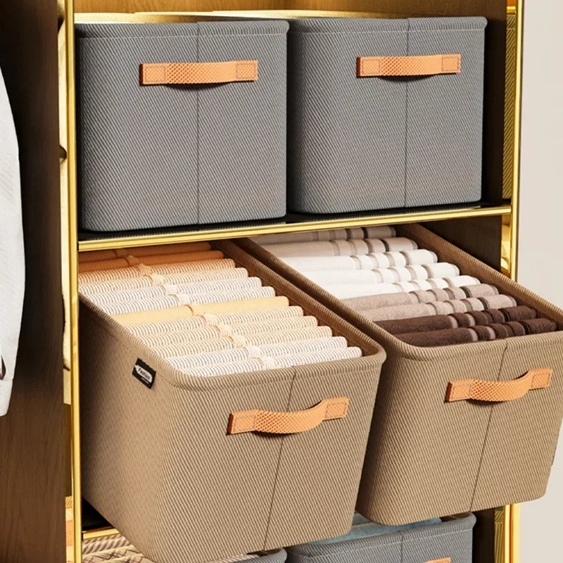 Thickened Fabric Clothes Storage Box | Wardrobe Basket Bin Fabric Storage Basket QXL