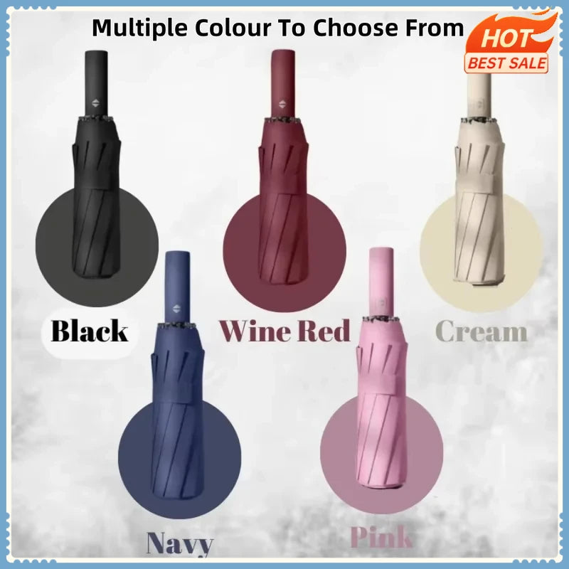 24-Rib 106cm Automatic Folding Umbrella – Sun & Rain Folding Umbrella QXL