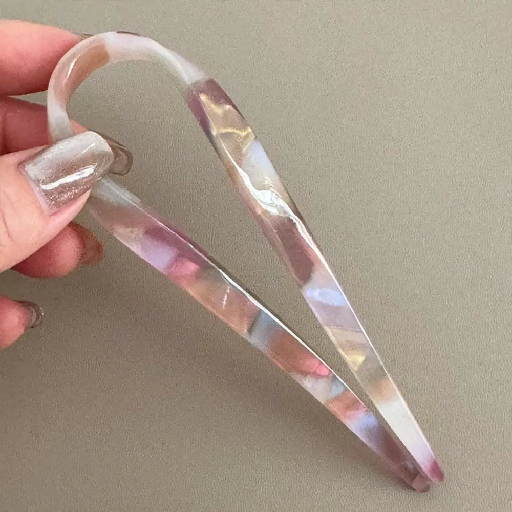 Acetate U-Shaped Hair Stick | Elegant Bun Fork for Women Hair Stick Fork QXL E