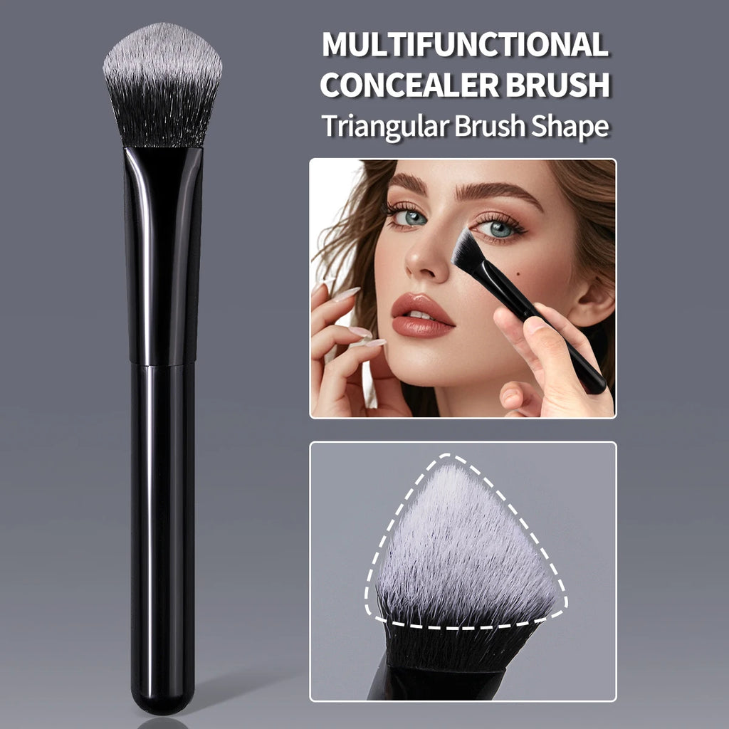 KOSSHOW Triangular Concealer & Foundation Brush | Nylon Concealer Brush QXL black
