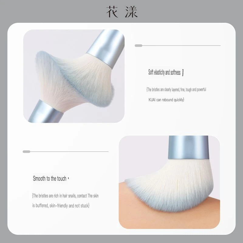 10-Pc Flower Makeup Brush Set | Soft Wool Fiber Bristles Makeup Brush Set QXL