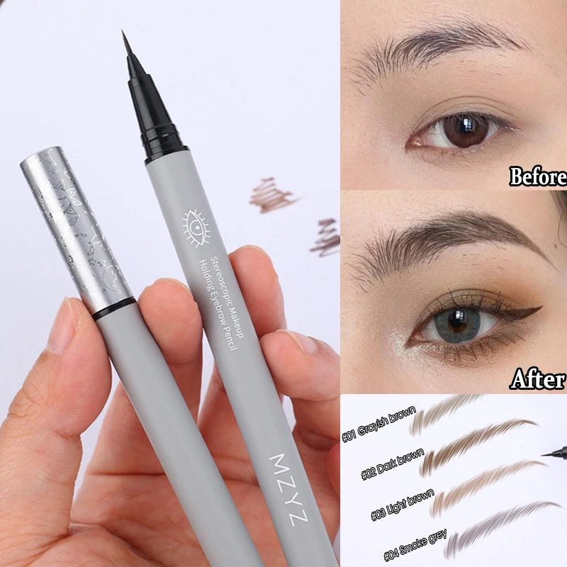 Waterproof Liquid Eyebrow Pen | Ultra Fine Tip 4 Shades Liquid Eyebrow Pen QXL