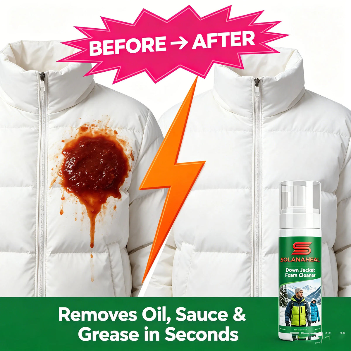 Puffer Jacket Dry Cleaning Foam | No-Rinse Spot Cleaner Fabric Spot Cleaner QXL