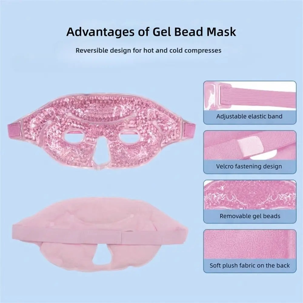Reusable Gel Bead Eye & Face Mask | Hot & Cold Therapy Gel Eye Face Mask QXL