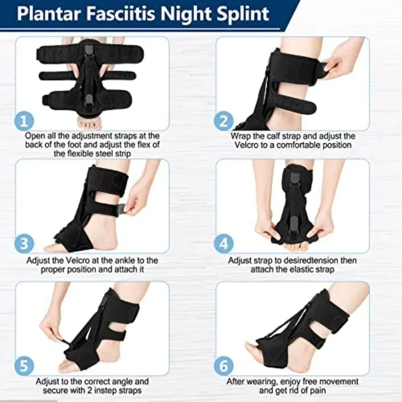 Night Splint Foot Brace | 3 Adjustable Straps & Achilles Support Night Splint Brace QXL