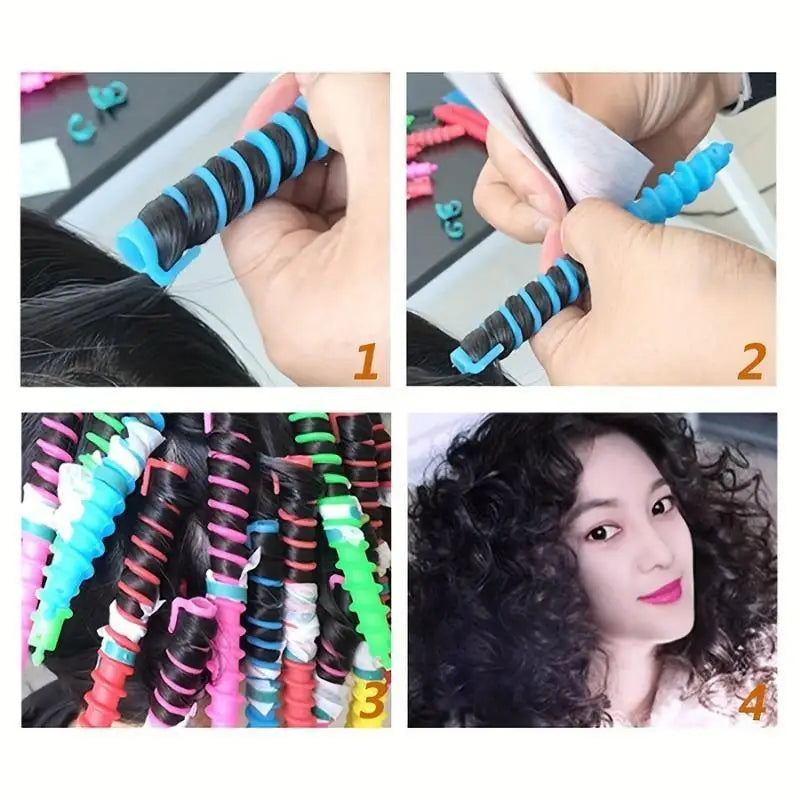 26-Piece Spiral Hair Curling Rods | Heat-Resistant DIY Set Hair Curling Rods QXL