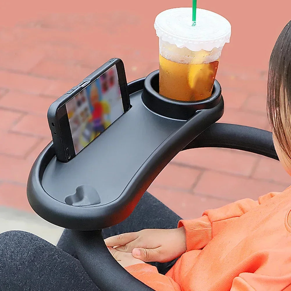 3-in-1 Universal Stroller Tray | Snack, Drink & Phone Holder Stroller Tray Accessory QXL