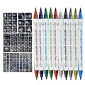10-Color Dual-Ended Temporary Tattoo Pen Set | Body & Face Art Temporary Tattoo Pen QXL 10 Pens 3 Templates
