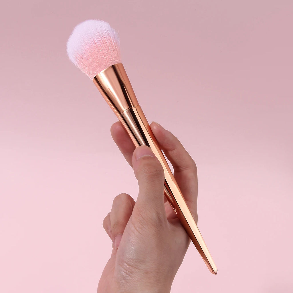 KOSSHOW 2-Pack Pink Gradient Blush Brushes – Rose Gold Handle Blush Brush Set QXL
