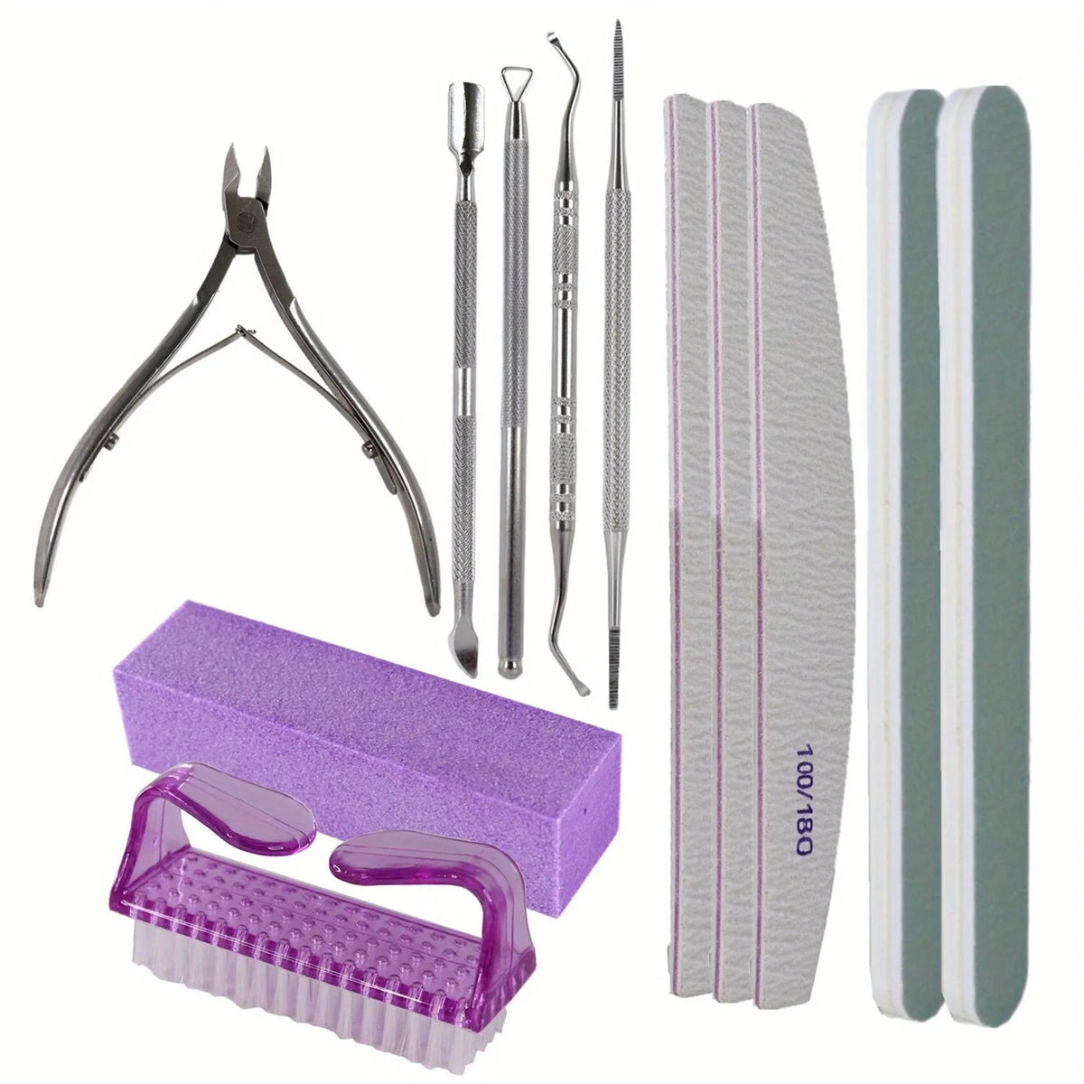 Professional Cuticle Nipper Set | Pusher, Buffer & Peeler Kit Cuticle Tool Set QXL