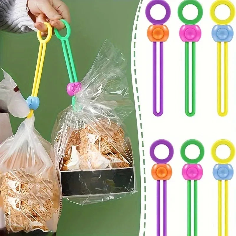3-Pack Reusable Silicone Food Bag Sealing Clips | Adjustable Food Bag Clips QXL
