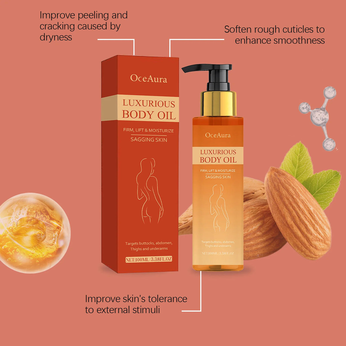 OceAura Firming & Lifting Body Oil | Deep Moisture 100ml Firming Body Oil QXL